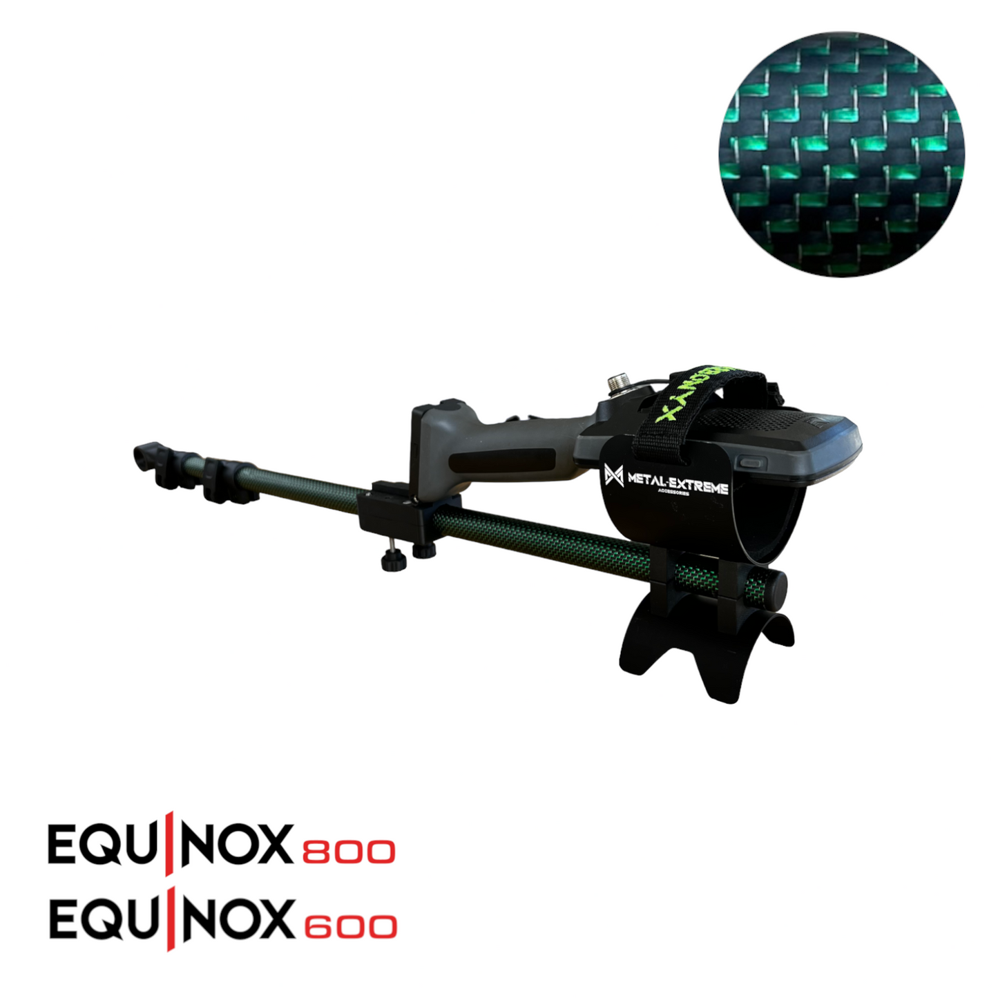 Asta Light PIEGHEVOLE Telescopica completa di ripieghevole per Minelab Equinox 600/800 VERDE